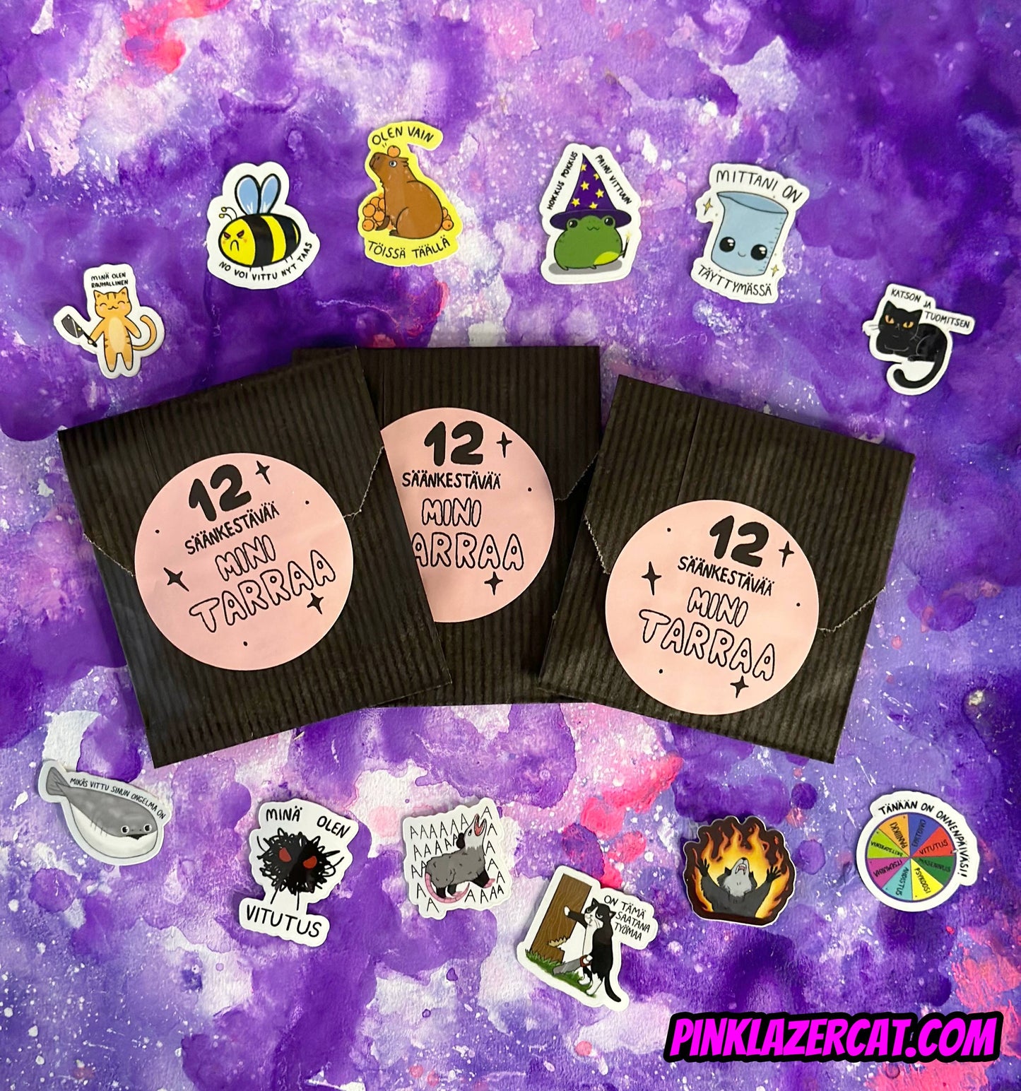 12 säänkestävää minitarraa MYSTEERIPUSSI*