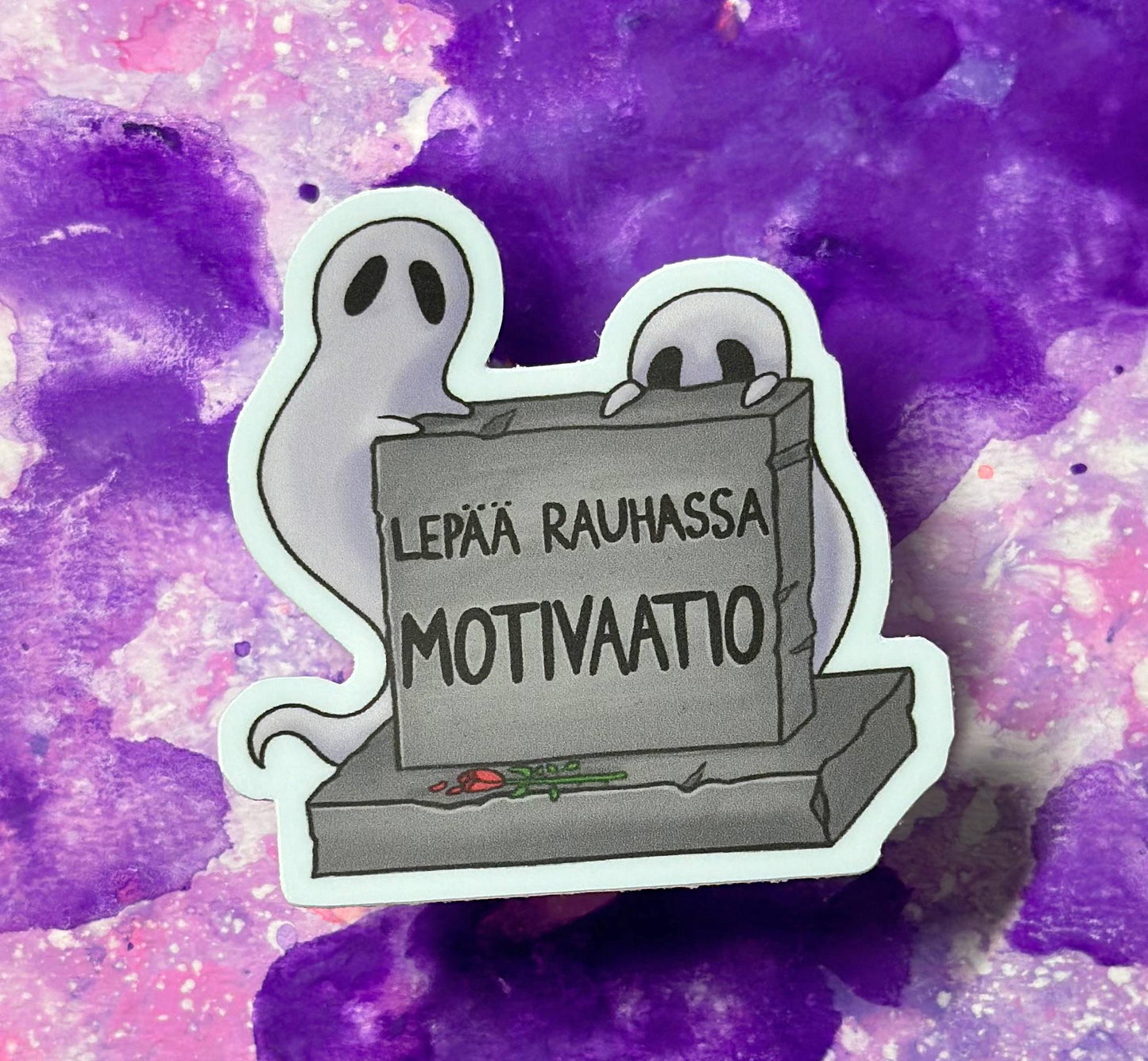 Lepää rauhassa motivaatio - Säänkestävä tarra