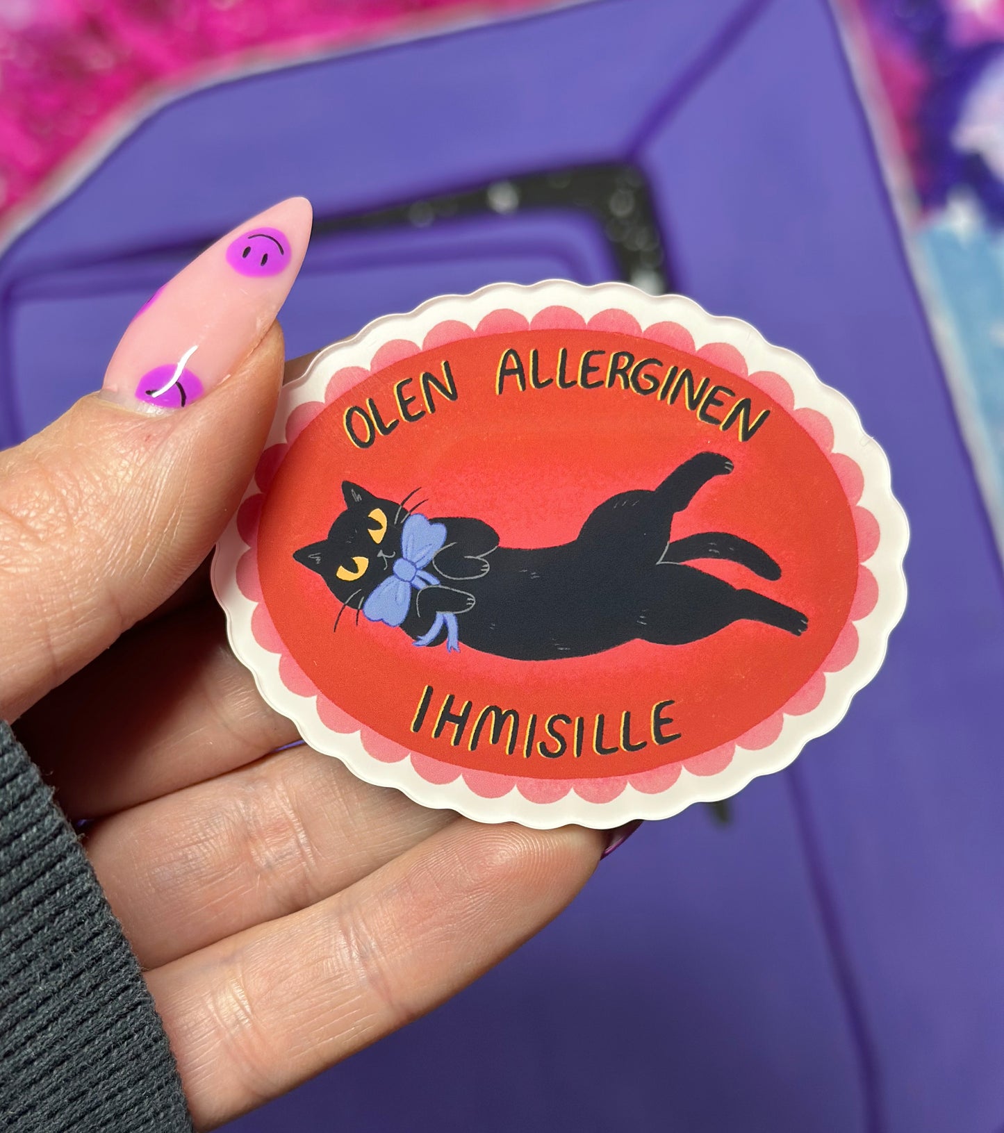 Olen allerginen ihmisille - Akryylimagneetti