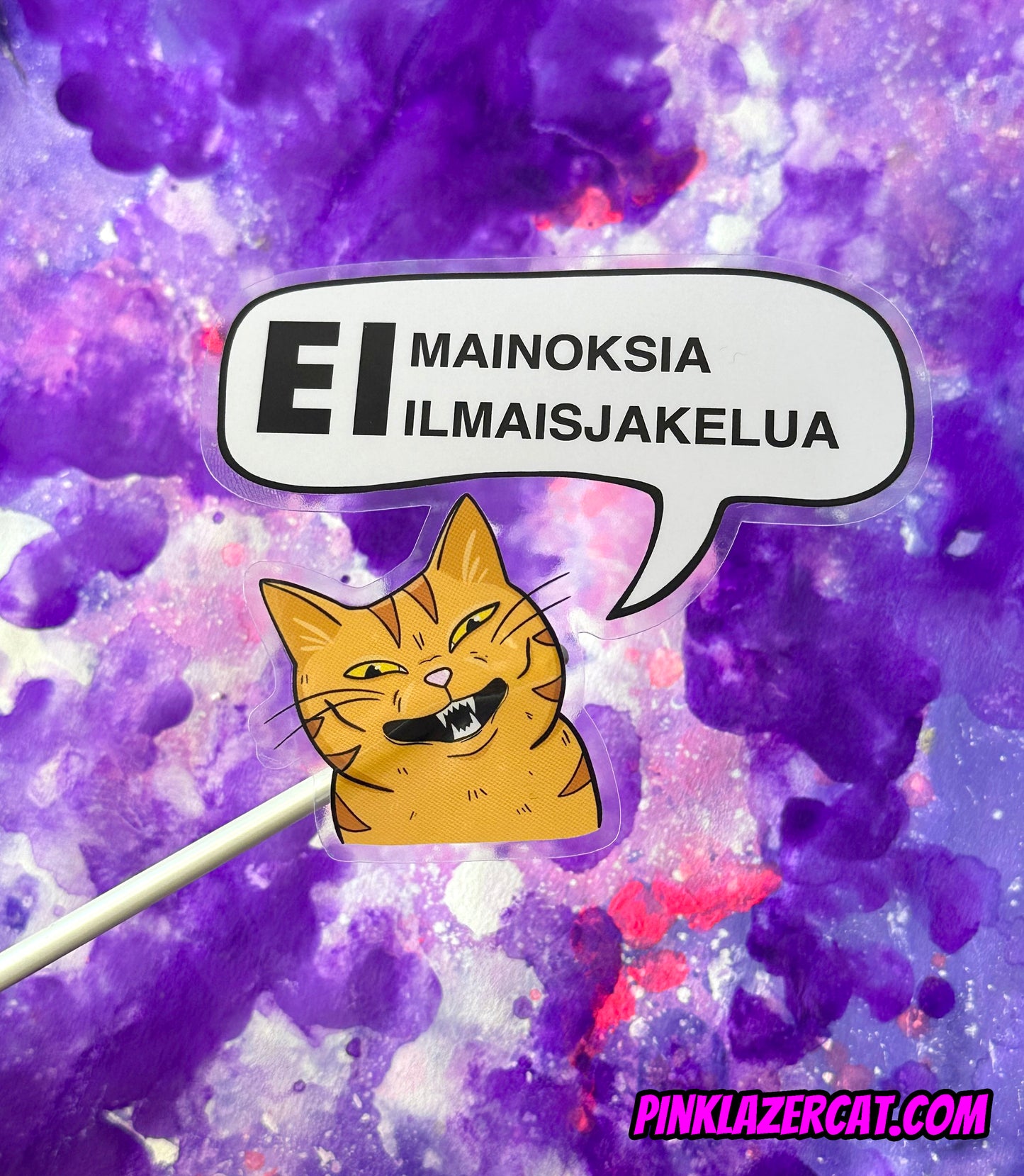 Ei mainoksia/ilmaisjakelua kissa - Säänkestävä tarra