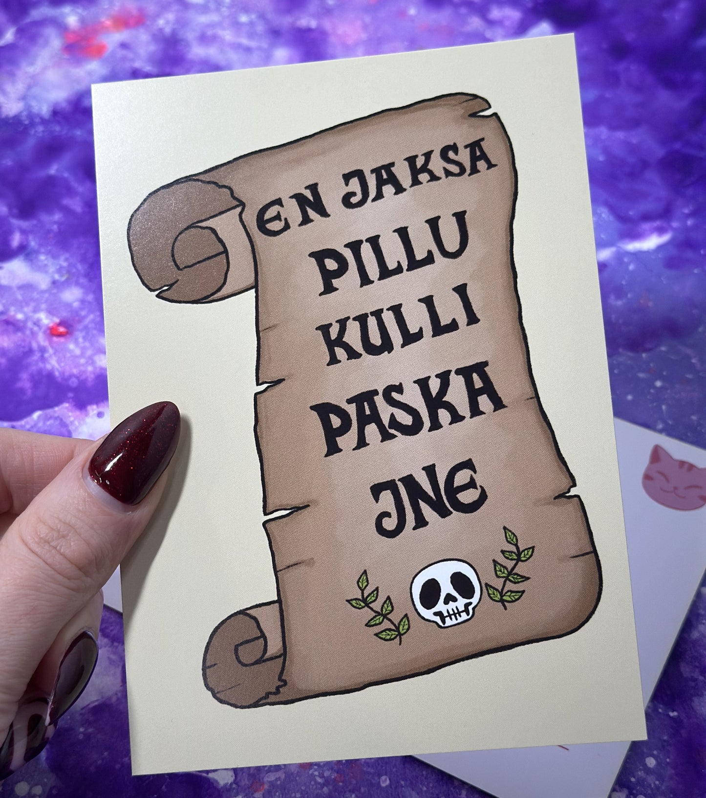 En jaksa pillu kulli paska jne - Postikortti