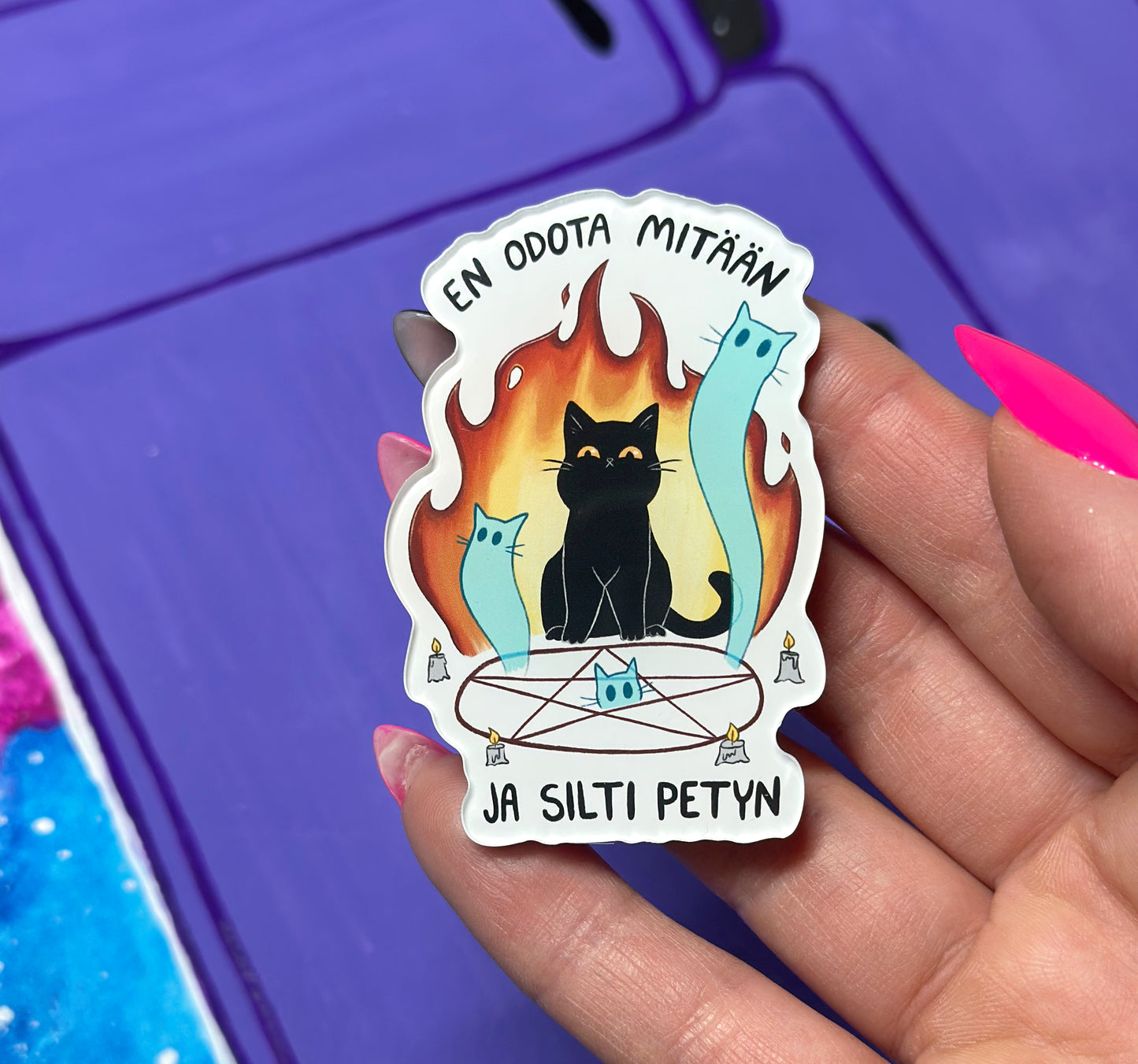 En odota mitään ja silti petyn - Akryylimagneetti