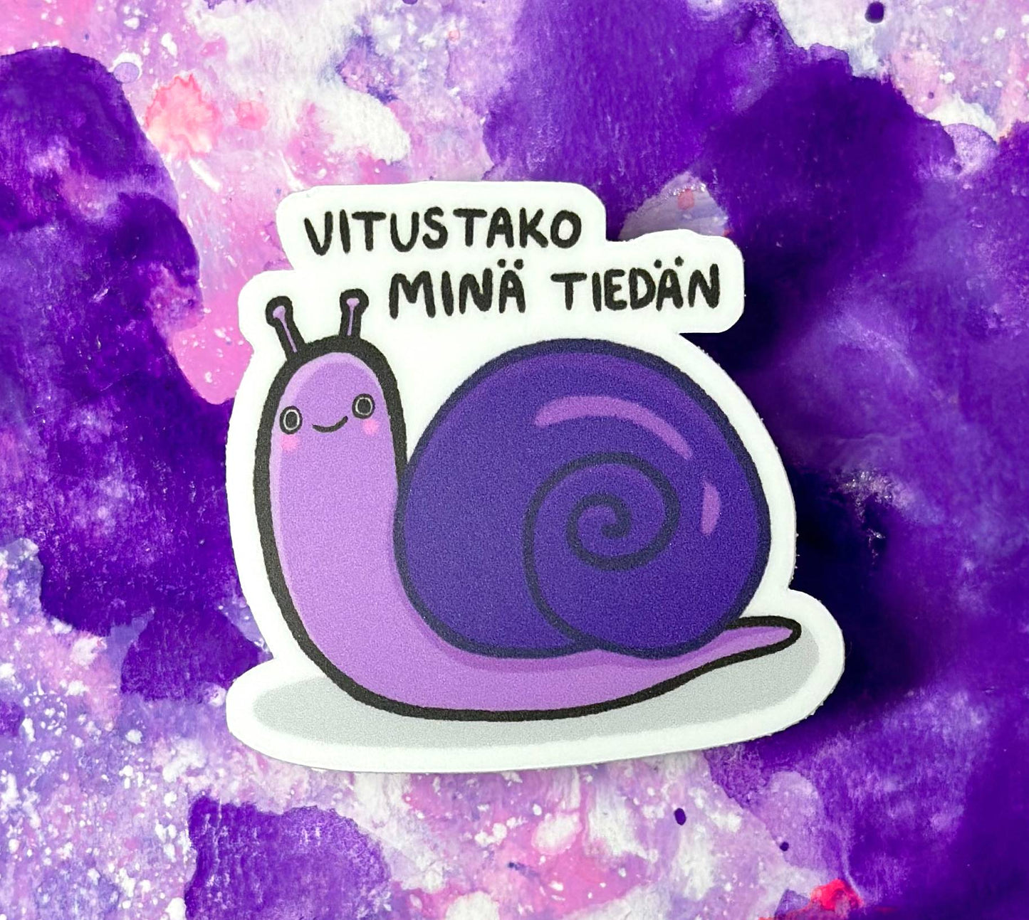 Vitustako minä tiedän tarra