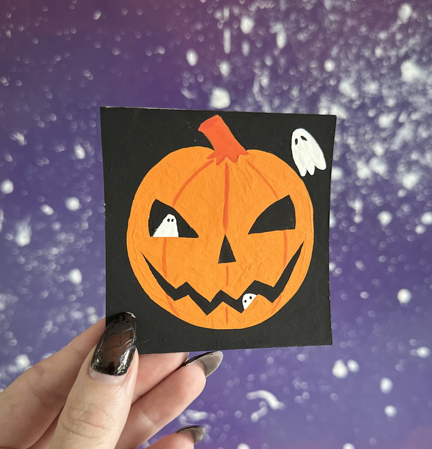 Kummitteleva kurpitsa - Maalaus