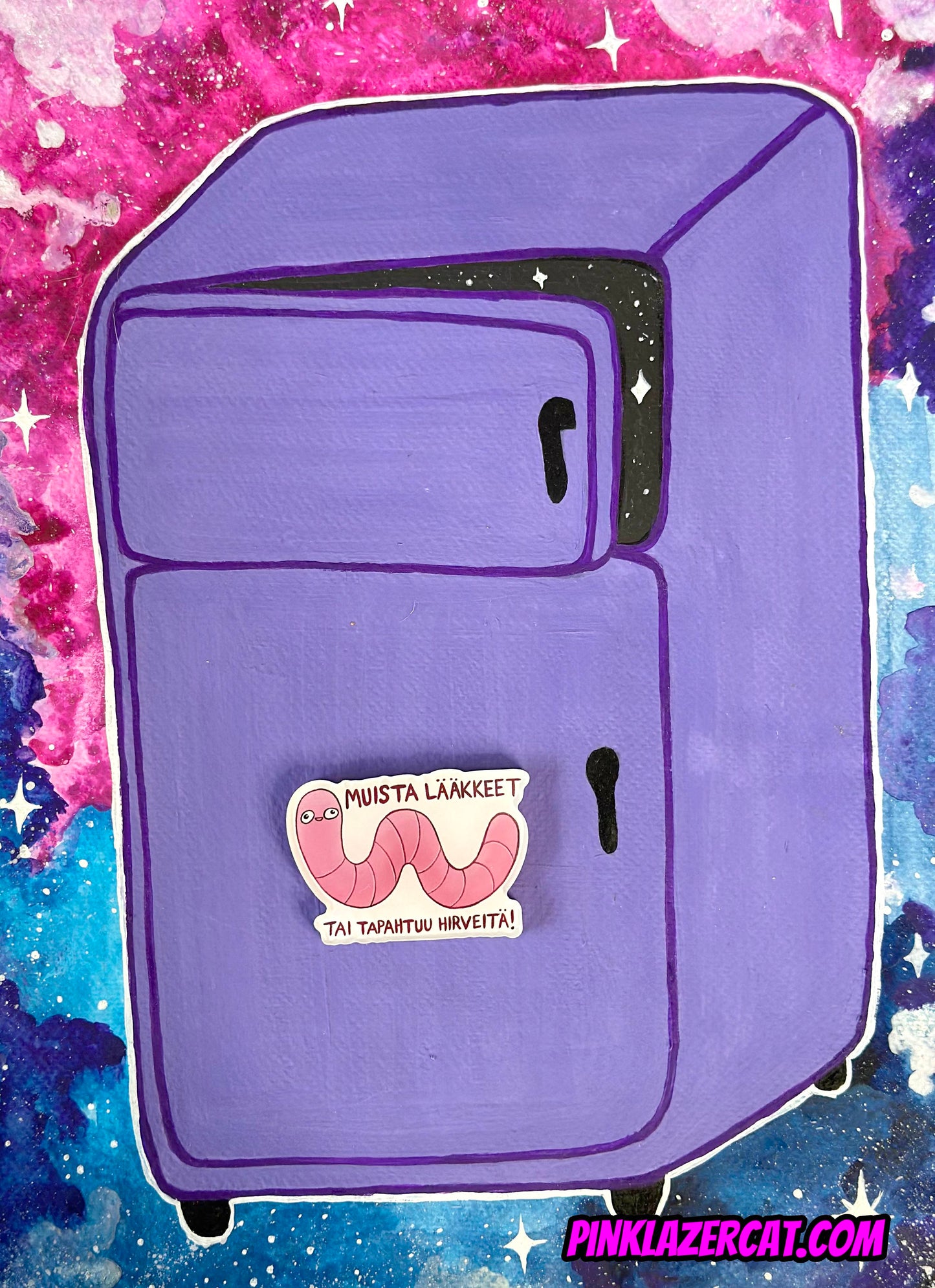 Muista lääkkeet tai tapahtuu hirveitä - Akryylimagneetti