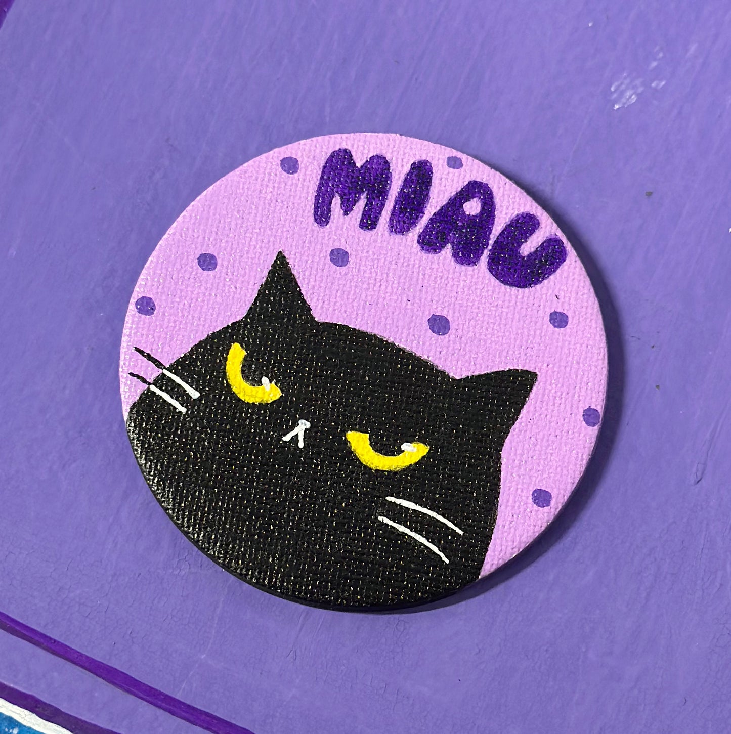 "Miau" - Käsinmaalattu magneetti