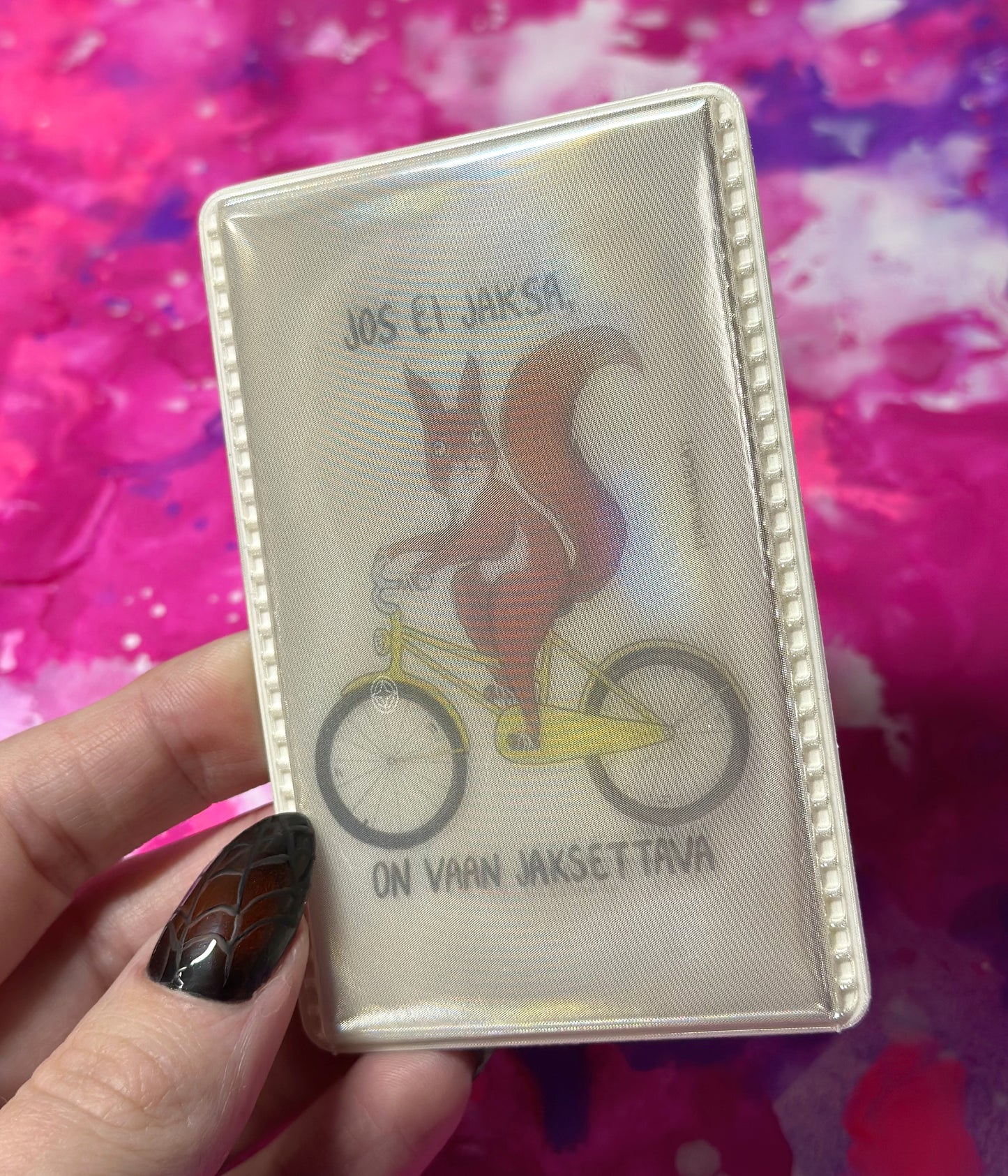 Jos ei jaksa, on vaan jaksettava - Heijastava matkakorttikotelo