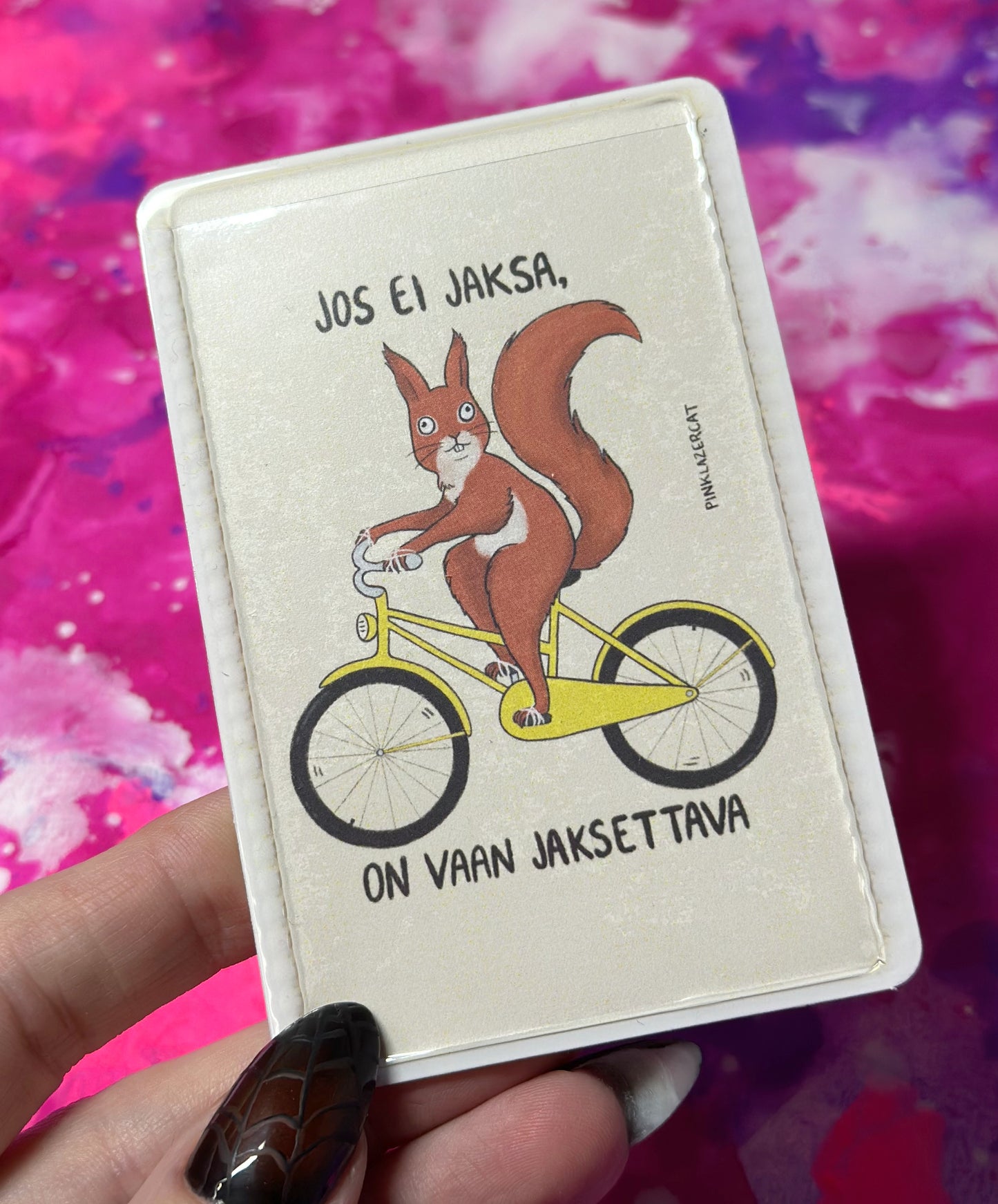 Jos ei jaksa, on vaan jaksettava - Heijastava matkakorttikotelo