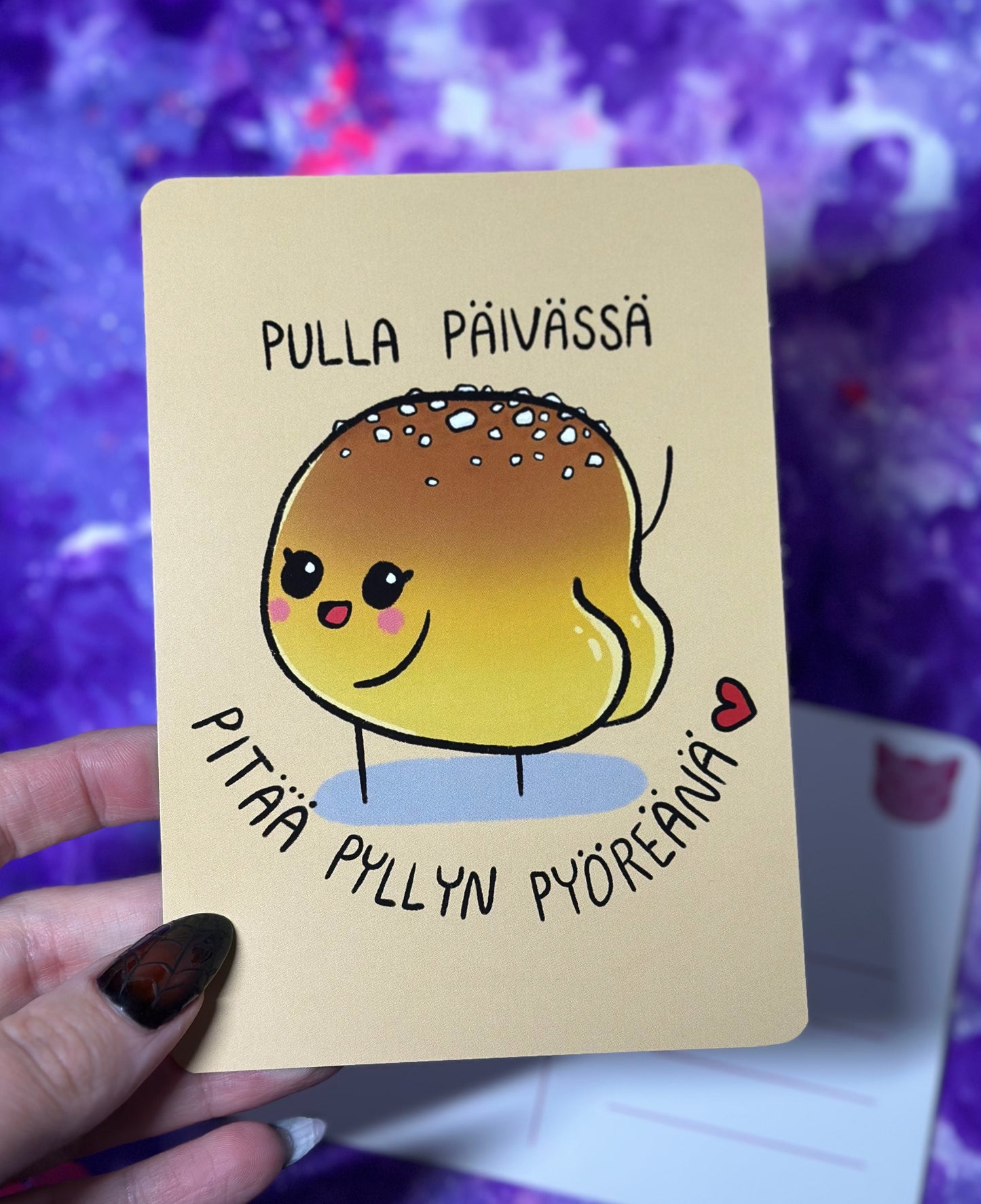 Pulla päivässä pitää pyllyn pyöreänä - Postikortti