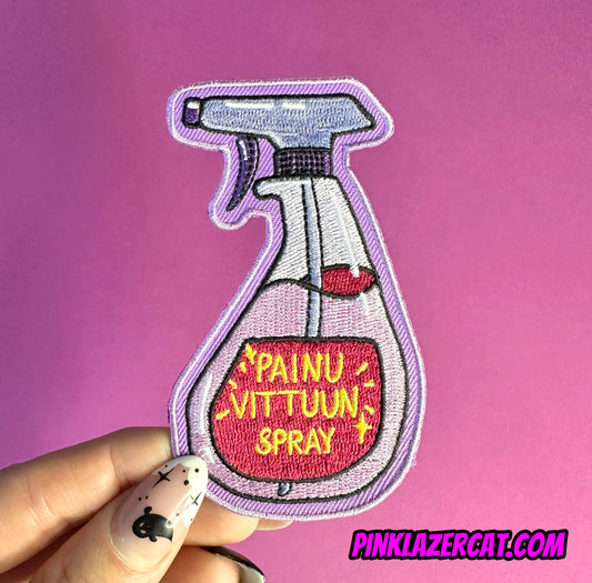 Painu vittuun spray - Kangasmerkki