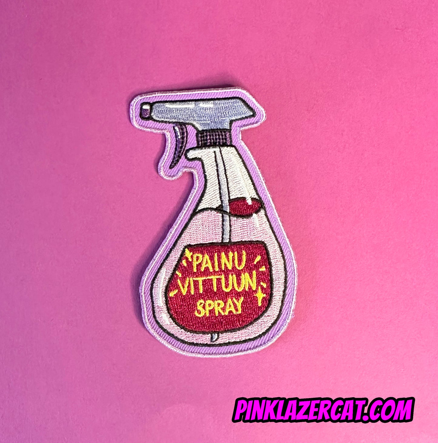 Painu vittuun spray - Kangasmerkki
