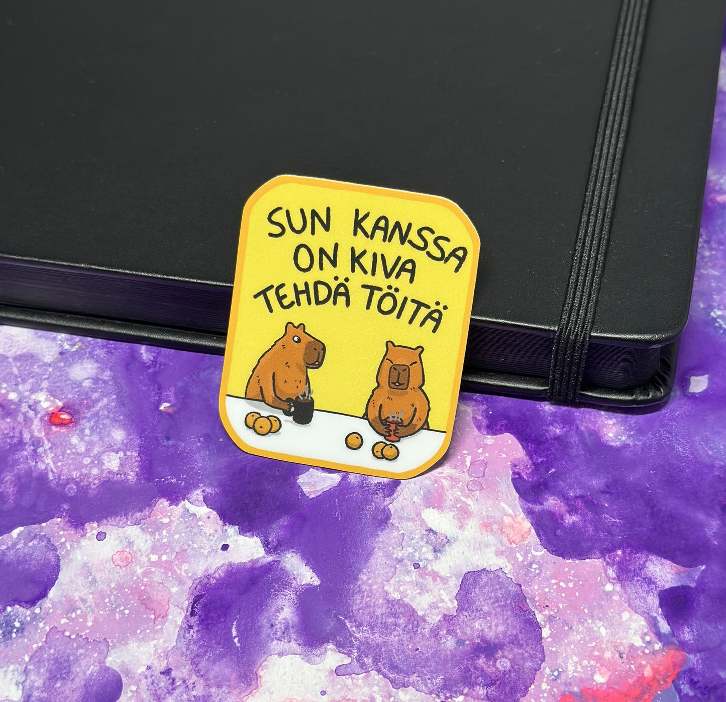 Sun kanssa on kiva tehdä töitä - Säänkestävä tarra