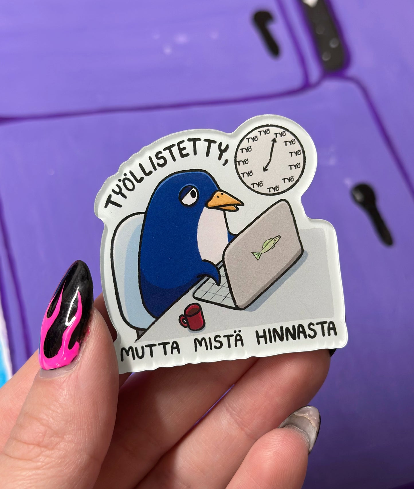 Työllistetty, mutta mistä hinnasta - Akryylimagneetti
