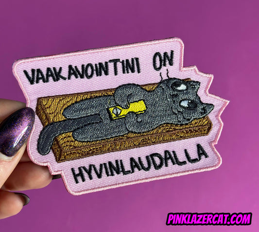 Vaakavointini on hyvinlaudalla - Kangasmerkki