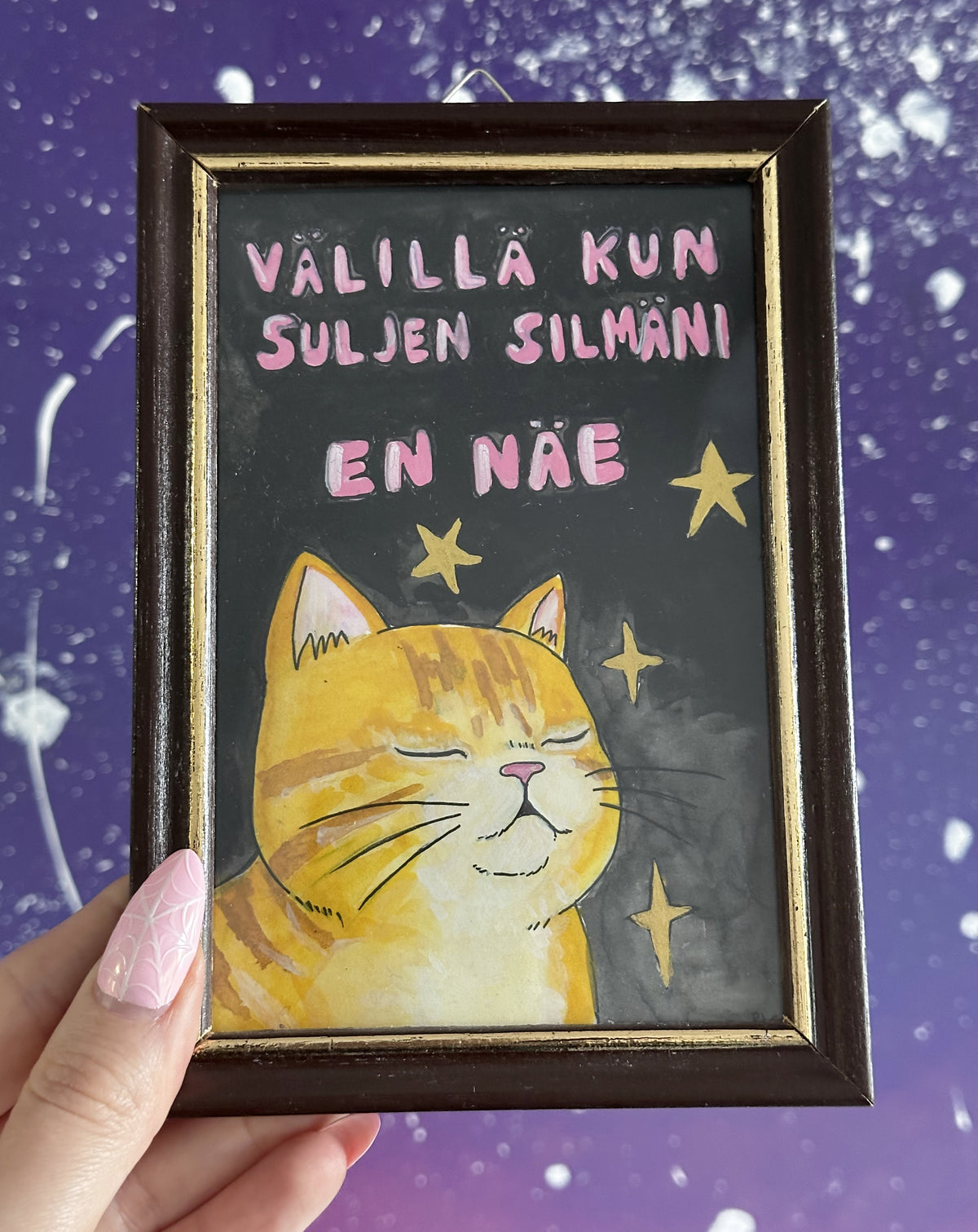 "Suljen silmäni" - Kehystetty alkuperäisteos