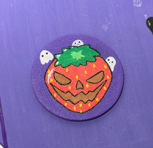 "Halloween-mansikka" - Käsinmaalattu magneetti